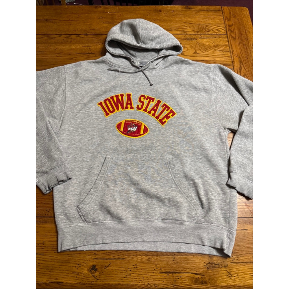 Vtg Iowa State Cyclones XL Hoodie Champion Reverse Weave Hooded Sweatshirt B27